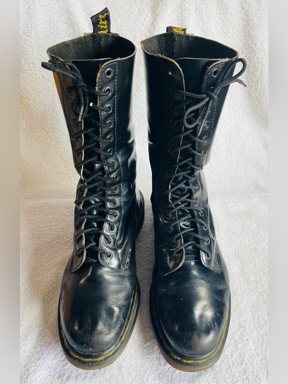 Rare! Dr. Martens 1914 14 eye Black Leather Boots Made in England Men’s Sz. 11
